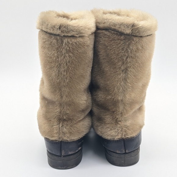 Vintage Snowland tan fur winter boot 7 - Picture 4 of 9